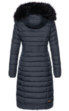Navahoo Umay Damen lange Winterjacke mit Fellkragen Navy-Gr.S