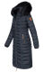 Navahoo Umay Damen lange Winterjacke mit Fellkragen Navy-Gr.XL