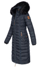 Navahoo Umay ladies long winter jacket with fur collar Navy-Gr.XXL