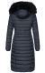Navahoo Umay ladies long winter jacket with fur collar Navy-Gr.XXL