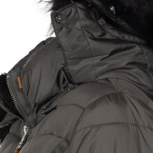 Navahoo Umay Damen lange Winterjacke mit Fellkragen Anthrazit-Gr.L