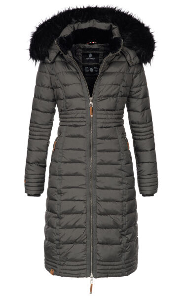Navahoo Umay ladies long winter jacket with fur collar Anthrazit-Gr.XXL