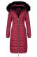 Navahoo Umay ladies long winter jacket with fur collar Bordeaux-Gr.XL