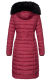 Navahoo Umay ladies long winter jacket with fur collar Bordeaux-Gr.XL