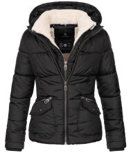 Navahoo Megan Damen Winter Steppacke mit Kapuze Schwarz-Gr.XL