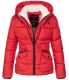 Navahoo Megan Damen Winter Steppacke mit Kapuze Rot-Gr.M