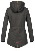 Navahoo Diamond lange Damen Winterjacke mit Teddyfell Anthrazit Größe XS - Gr. 34