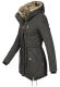 Navahoo Diamond lange Damen Winterjacke mit Teddyfell Anthrazit Größe XS - Gr. 34