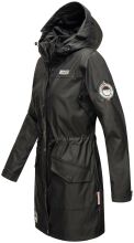 Navahoo Deike Damen Regenjacke Regenmantel lang Teddyfell Schwarz-Gr.L