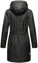 Navahoo Deike Damen Regenjacke Regenmantel lang Teddyfell Schwarz-Gr.L