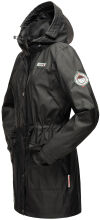 Navahoo Deike Damen Regenjacke Regenmantel lang Teddyfell Schwarz-Gr.L