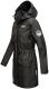 Navahoo Deike Damen Regenjacke Regenmantel lang Teddyfell Schwarz-Gr.L