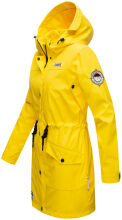 Navahoo Deike Damen Regenjacke Regenmantel lang Teddyfell Gelb-Gr.XL