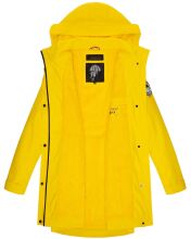 Navahoo Deike Damen Regenjacke Regenmantel lang Teddyfell Gelb-Gr.XL