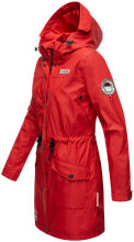 Navahoo Deike Damen Regenjacke Regenmantel lang Teddyfell Rot-Gr.XS