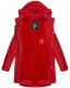 Navahoo Deike Damen Regenjacke Regenmantel lang Teddyfell Rot-Gr.XS