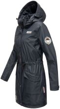 Navahoo Deike Damen Regenjacke Regenmantel lang Teddyfell Navy-Gr.XS