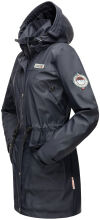 Navahoo Deike Damen Regenjacke Regenmantel lang Teddyfell Navy-Gr.XS
