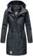 Navahoo Deike Damen Regenjacke Regenmantel lang Teddyfell Navy-Gr.XS