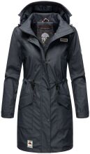 Navahoo Deike Damen Regenjacke Regenmantel lang Teddyfell Navy-Gr.S