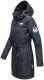 Navahoo Deike Damen Regenjacke Regenmantel lang Teddyfell Navy-Gr.XL