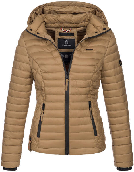 Marikoo Samtpfote leichte Damen Steppjacke Camel Größe XS - Gr. 34