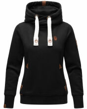 Navahoo Damen Sweatshirt Hoodie mit Kapuze Schwarz Größe L - Gr. 40