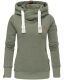 Navahoo ladies hooded sweatshirt pullover - Khaki-Gr.S