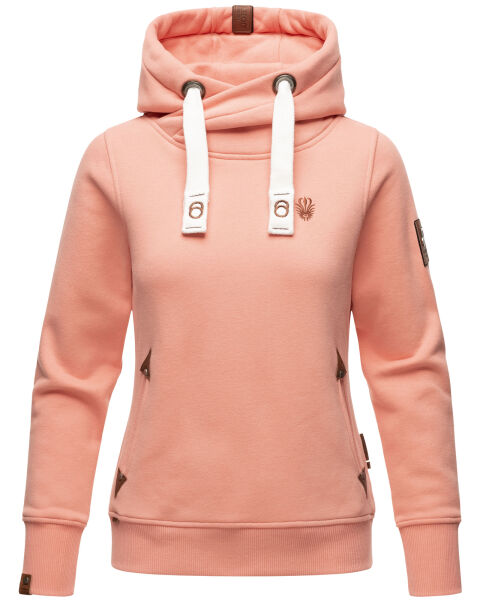 Navahoo Damen Sweatshirt Hoodie mit Kapuze Apricot Größe L - Gr. 40