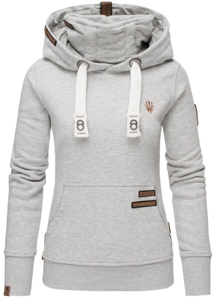 Navahoo Raniaa ladies sweatshirt hoodie pullover sweater hoodie Hellgrau - Melange Größe XL - Gr. 42