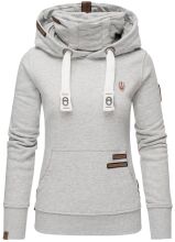 Navahoo Raniaa Damen Sweatshirt Hoodie Pullover Pulli Sweater Kapuze Hellgrau - Melange Größe XXL - Gr. 44