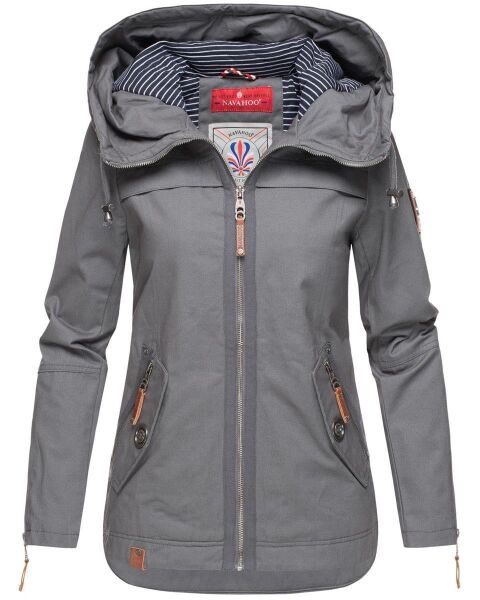 Navahoo Wekoo Damen Übergangsjacke mit Kapuze Anthrazit Größe XXL - Gr. 44