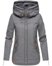 Navahoo Wekoo Damen Übergangsjacke mit Kapuze Anthrazit Größe XXL - Gr. 44