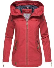 Navahoo Wekoo Damen Übergangsjacke mit Kapuze Rot Größe M - Gr. 38