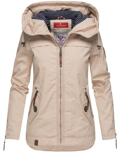 Navahoo Wekoo Damen Übergangsjacke mit Kapuze Beige Größe M - Gr. 38