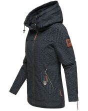 Navahoo Wekoo Damen Übergangsjacke mit Kapuze Navy Muster Größe M - Gr. 38