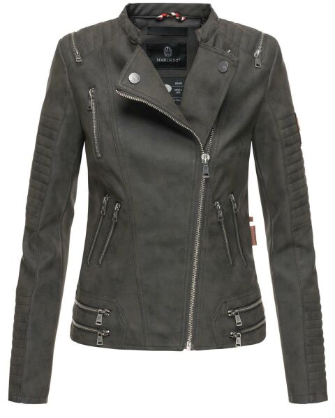 Marikoo Akikoo Damen Kunst-Wildleder Jacke Schwarz-Gr.XS
