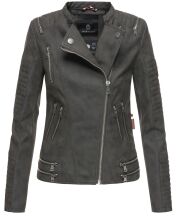 Marikoo Akikoo Damen Kunst-Wildleder Jacke Schwarz-Gr.XS
