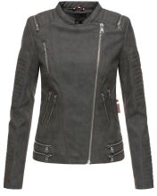 Marikoo Akikoo Damen Kunst-Wildleder Jacke Schwarz-Gr.XS