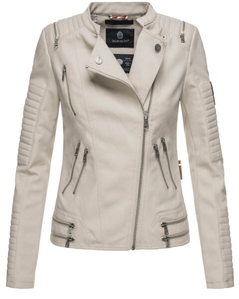 Marikoo Akikoo Damen Kunst-Wildleder Jacke Hellgrau-Gr.XS