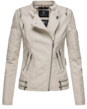 Marikoo Akikoo Damen Kunst-Wildleder Jacke Hellgrau-Gr.XS
