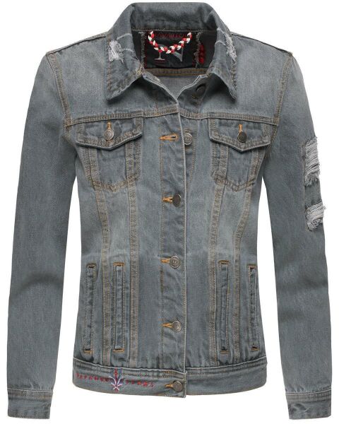 Navahoo Pamuyaa Ladies Jeans Jacket - Gray-Gr.XS