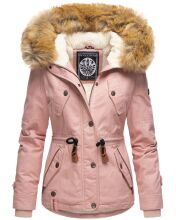Navahoo Pearl Damen Winterjacke mit Kunstfell Rosa Größe XS - Gr. 34