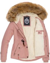 Navahoo Pearl Damen Winterjacke mit Kunstfell Rosa Größe XS - Gr. 34