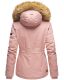 Navahoo Pearl Damen Winterjacke mit Kunstfell Rosa Größe XS - Gr. 34