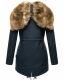 Navahoo Diamond ladies jacket with teddy fur - Navy-Gr.XS