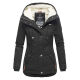 Marikoo Bikoo Damen gefütterte Winterjacke mit Teddyfell Schwarz Größe L - Gr. 40