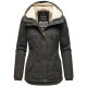 Marikoo Bikoo Damen gefütterte Winterjacke mit Teddyfell Anthrazit Größe XS - Gr. 34