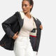 Marikoo Bikoo Damen gefütterte Winterjacke mit Teddyfell Anthrazit Größe XL - Gr. 42