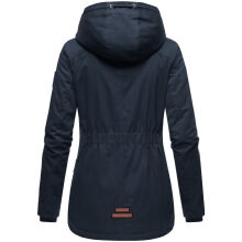 Marikoo Bikoo Damen gefütterte Winterjacke mit Teddyfell Navy Größe M - Gr. 38